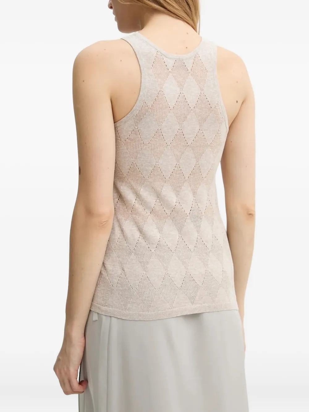 AERON Tanktop met logo Beige