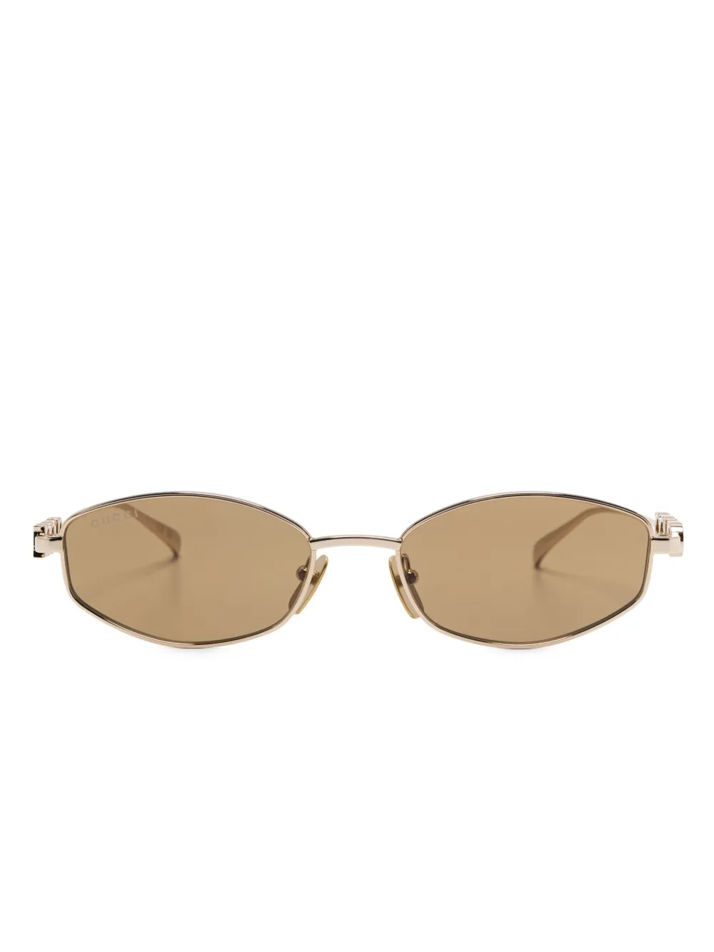 Gucci Eyewear Zonnebril met ovalen montuur Goud