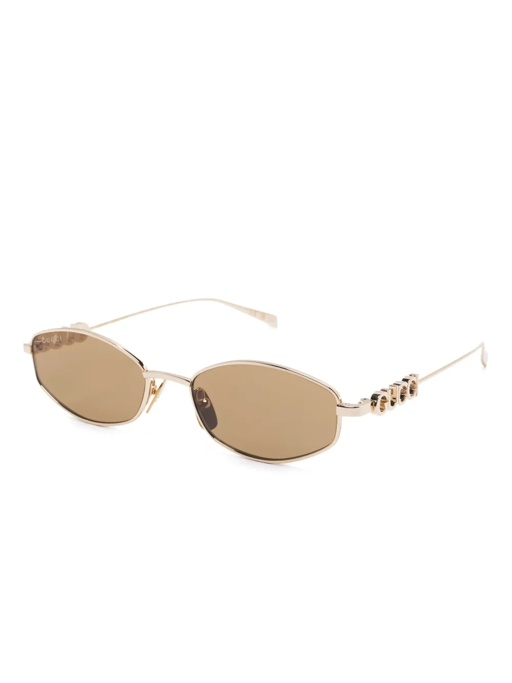 Gucci Eyewear Zonnebril met ovalen montuur - Goud