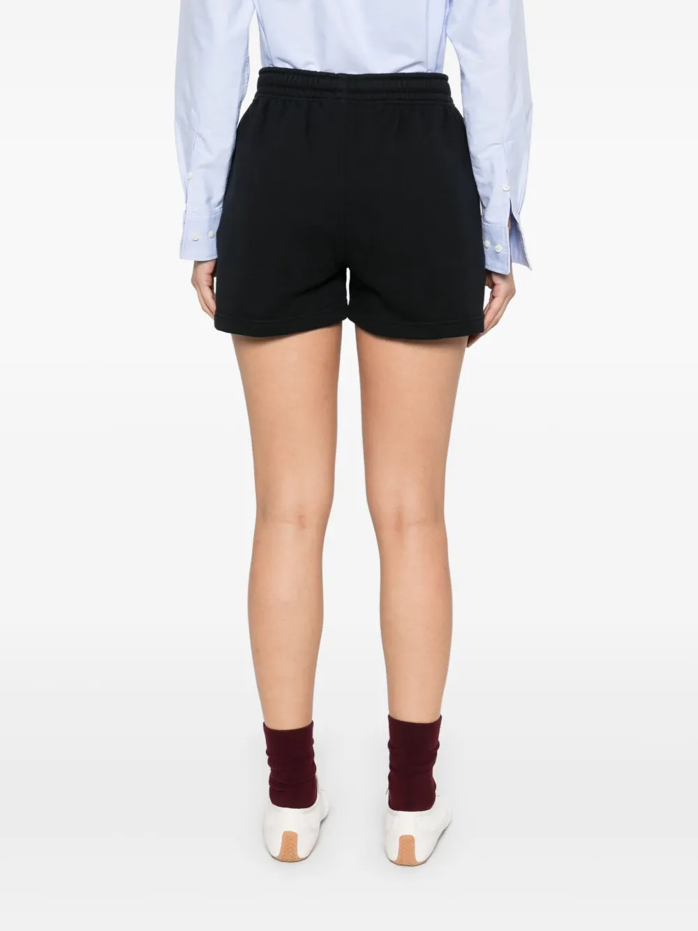 Shop Maison Kitsuné Baby Fox-patch Shorts In Black