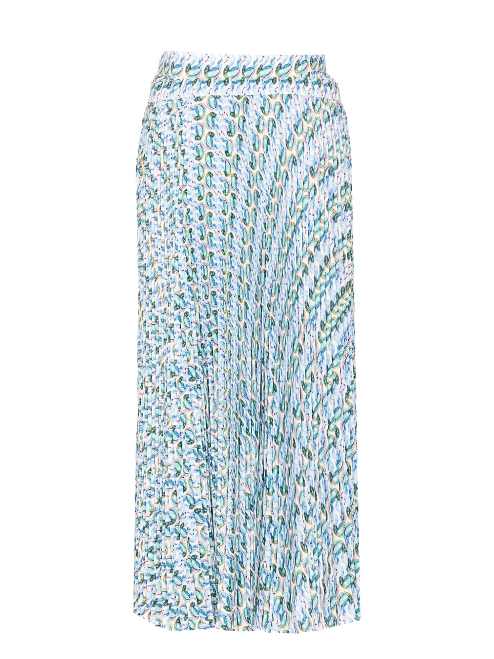 Tory Burch abstract-print maxi skirt - Blauw