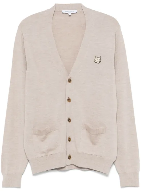 Cardigan Bold Fox Head Patch - Maison Kitsuné - Modalova