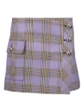 Rabanne checked pleated skirt - Purple
