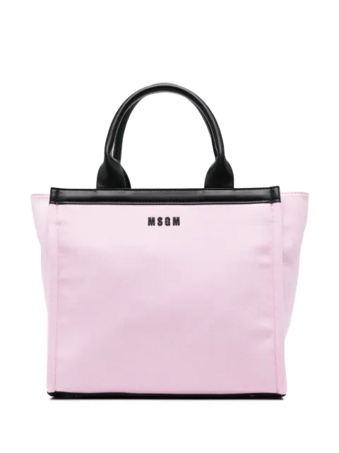 MSGM Kids logo-appliqué tote bag