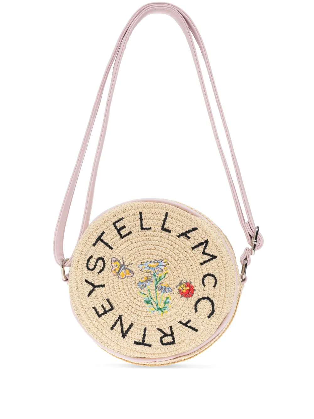 Stella Mccartney Flower Embroidered Cross Body Bag In Neutrals