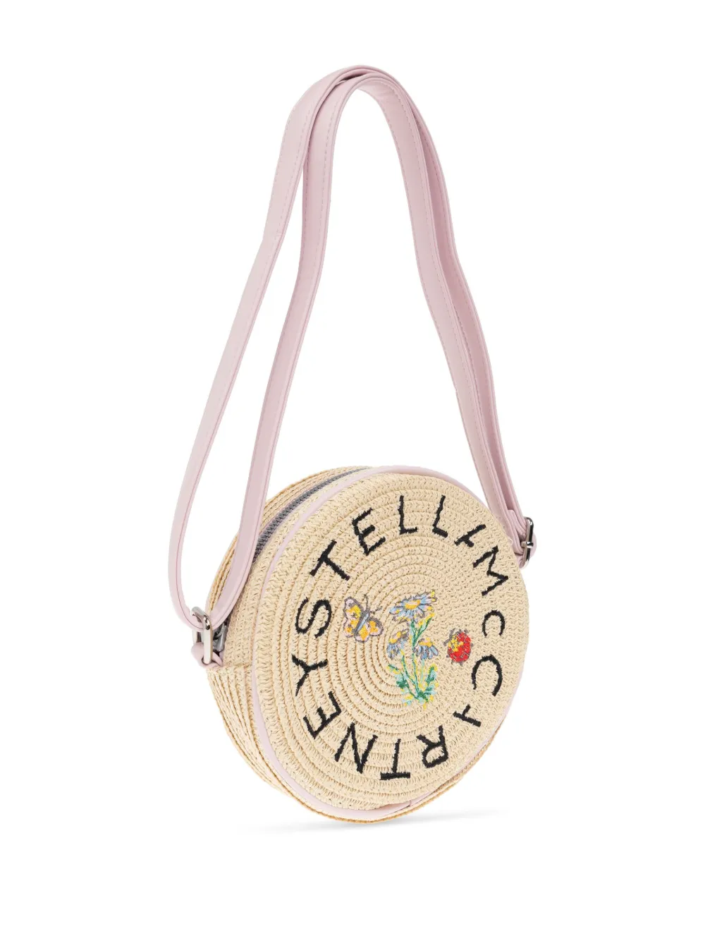 Stella Mccartney Flower Embroidered Cross Body Bag In Neutrals
