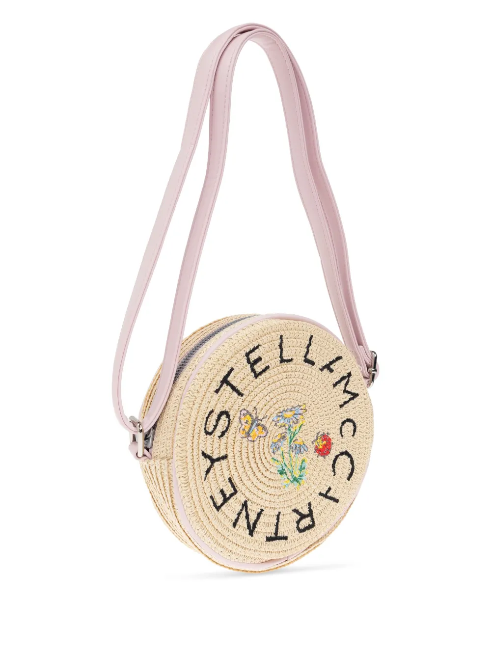Stella McCartney Kids Crossbodytas met geborduurde bloem Beige