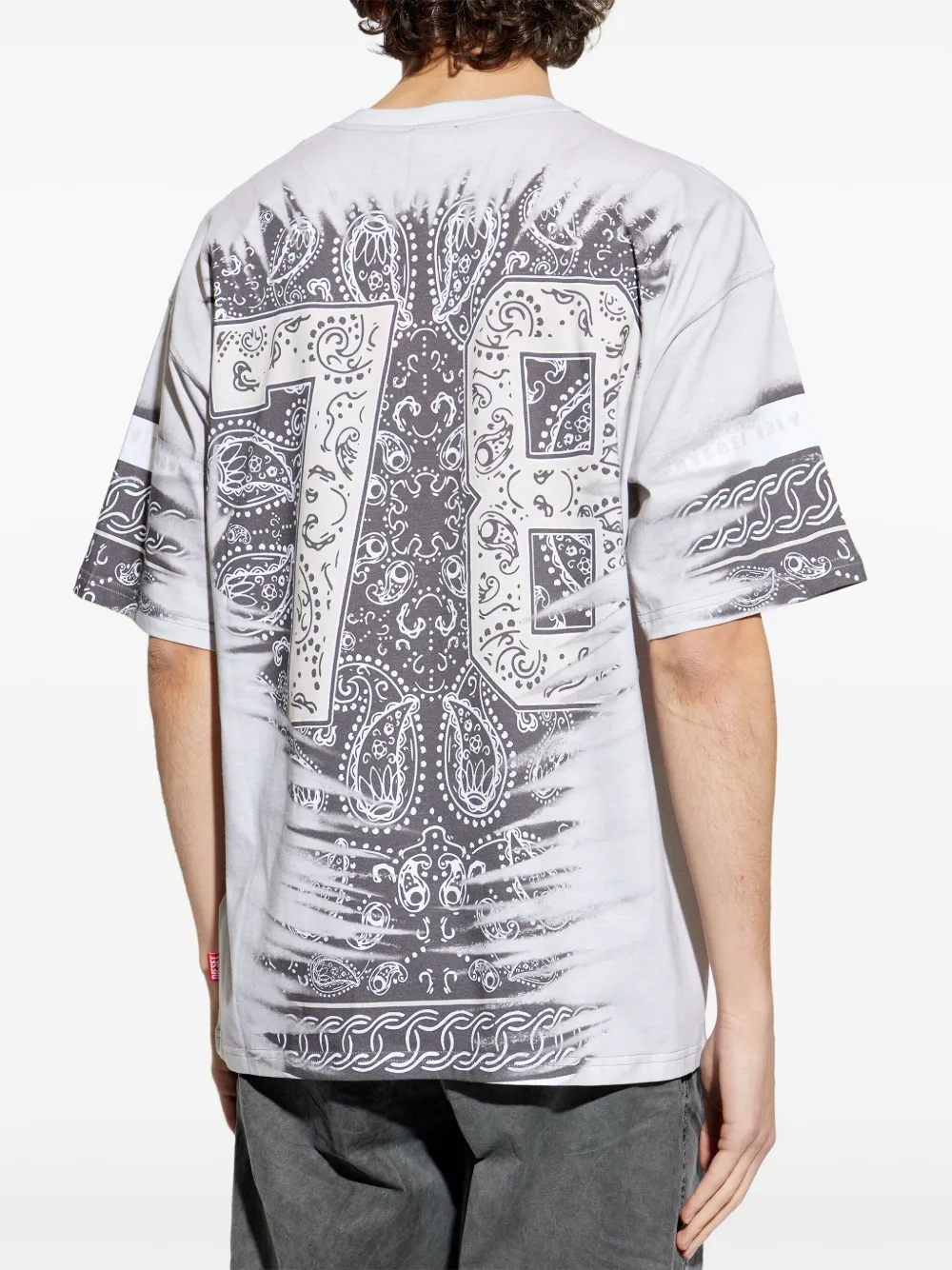 Diesel T-shirt met bandanaprint Wit