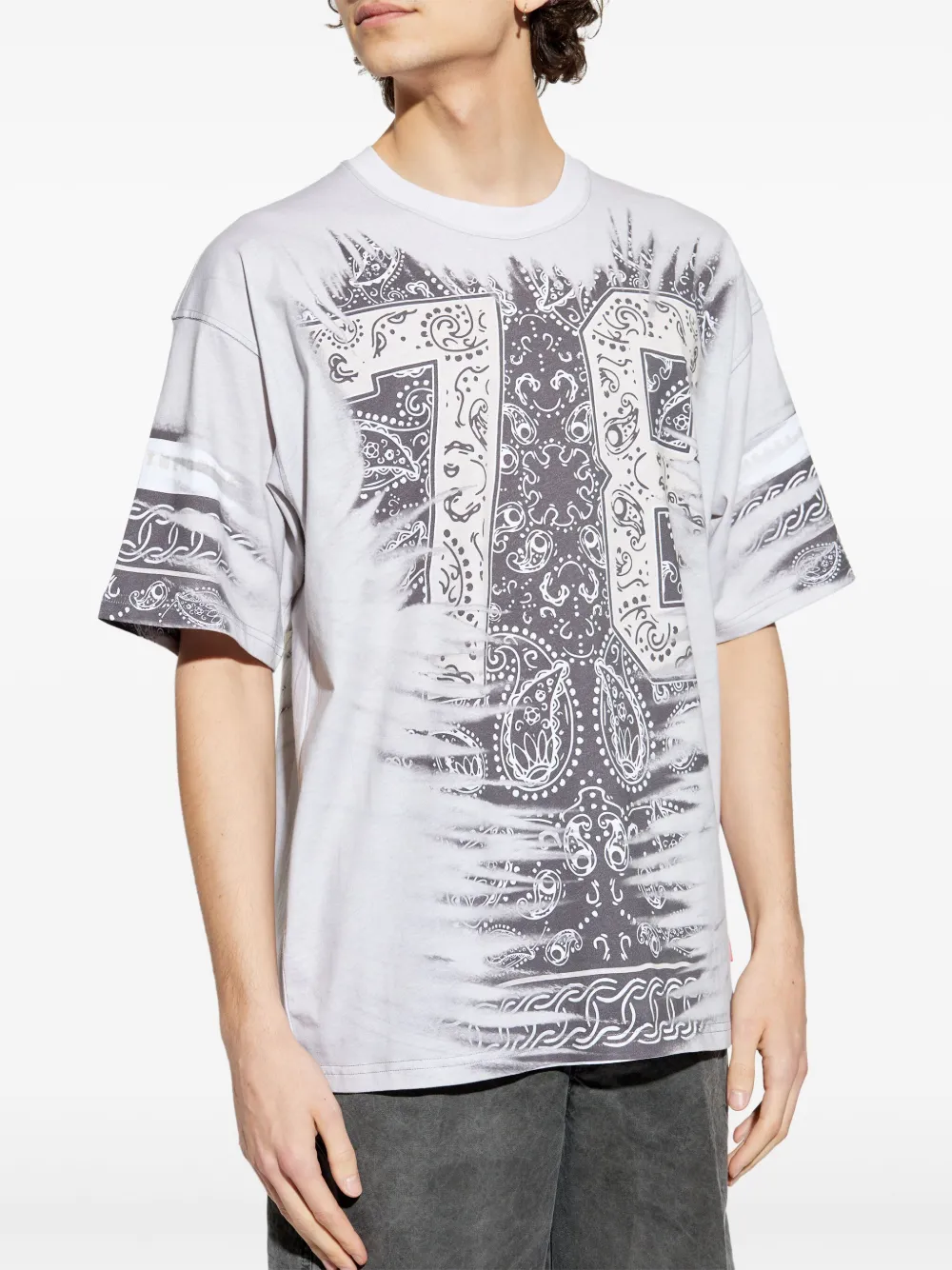 Diesel T-shirt met bandanaprint Wit
