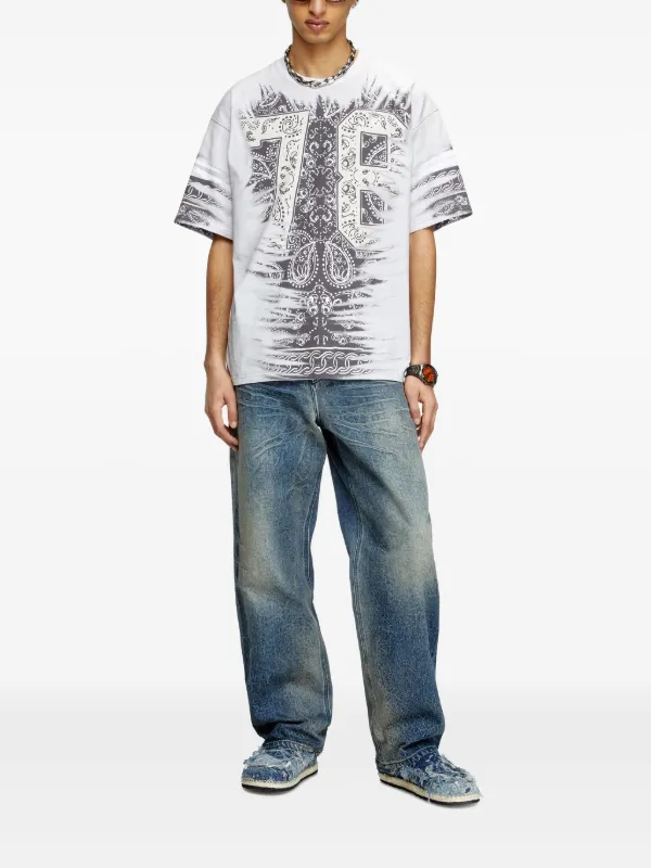 Diesel bandana-print T-shirt | White | FARFETCH HK