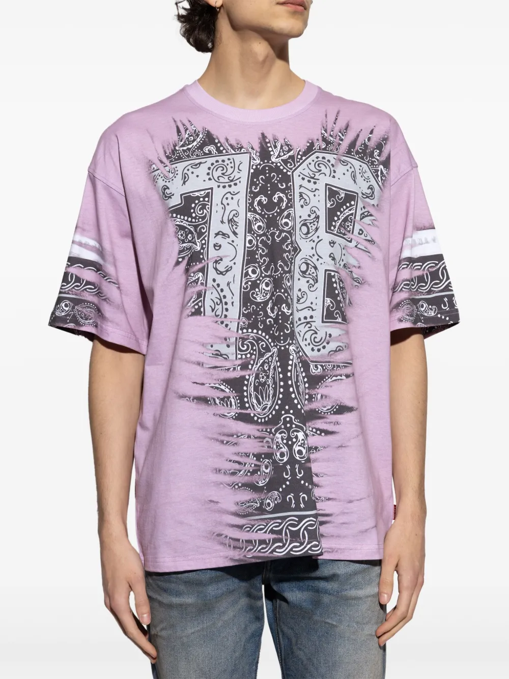 Diesel T-shirt met bandanaprint Roze