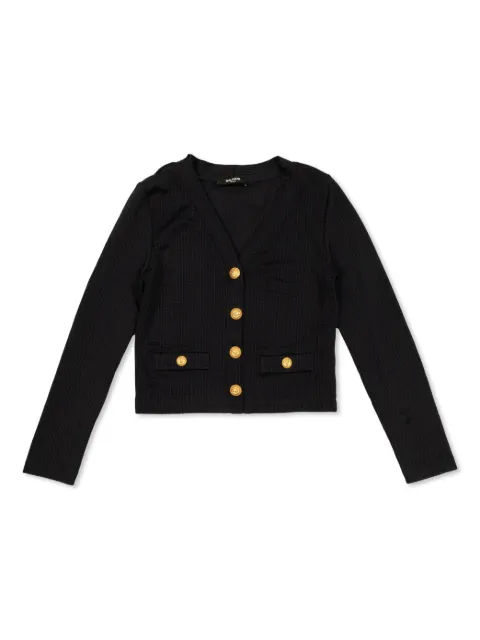 Balmain Kids monogram cardigan 