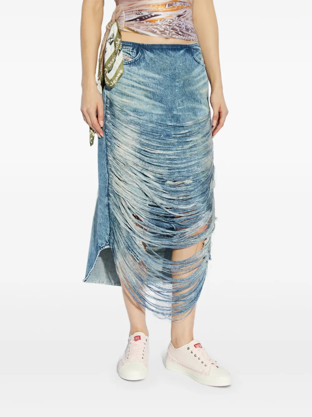 Diesel Rok met franje Blauw