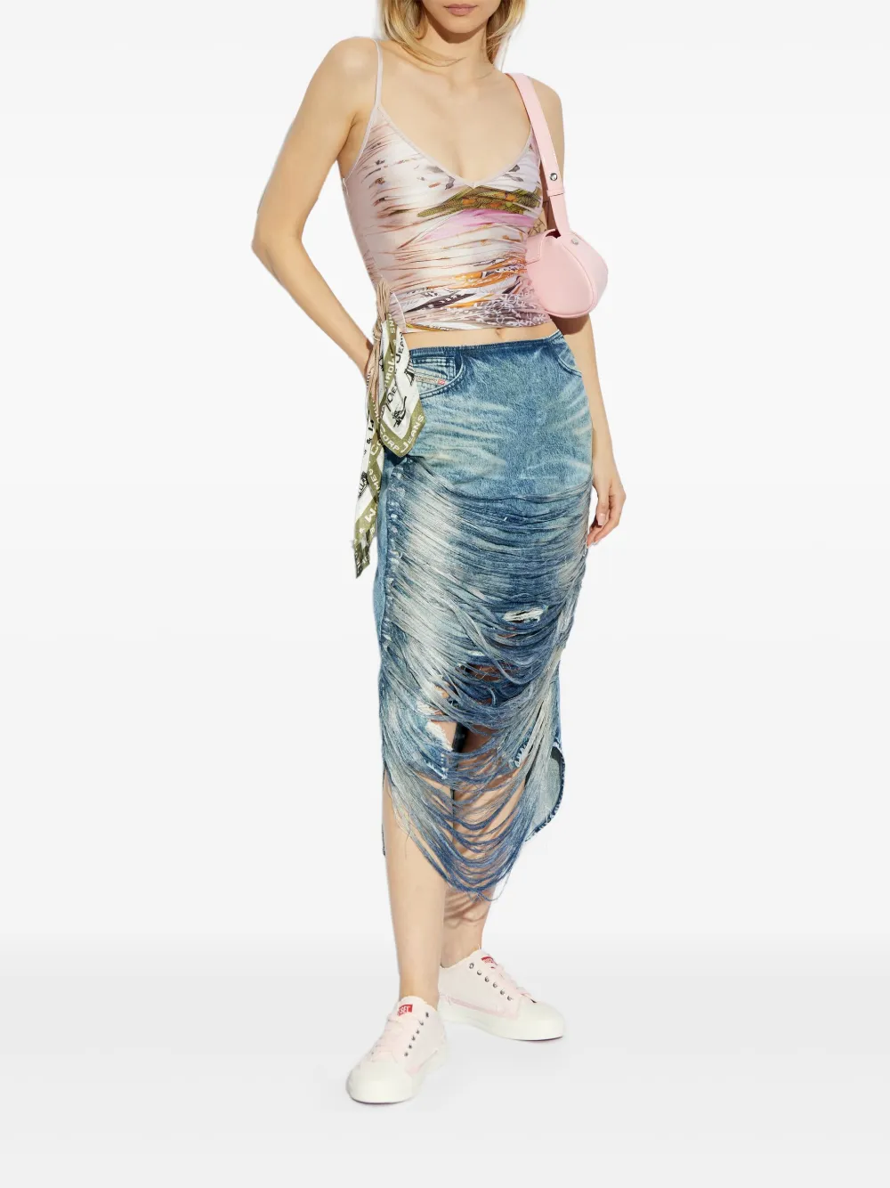 Diesel Rok met franje Blauw