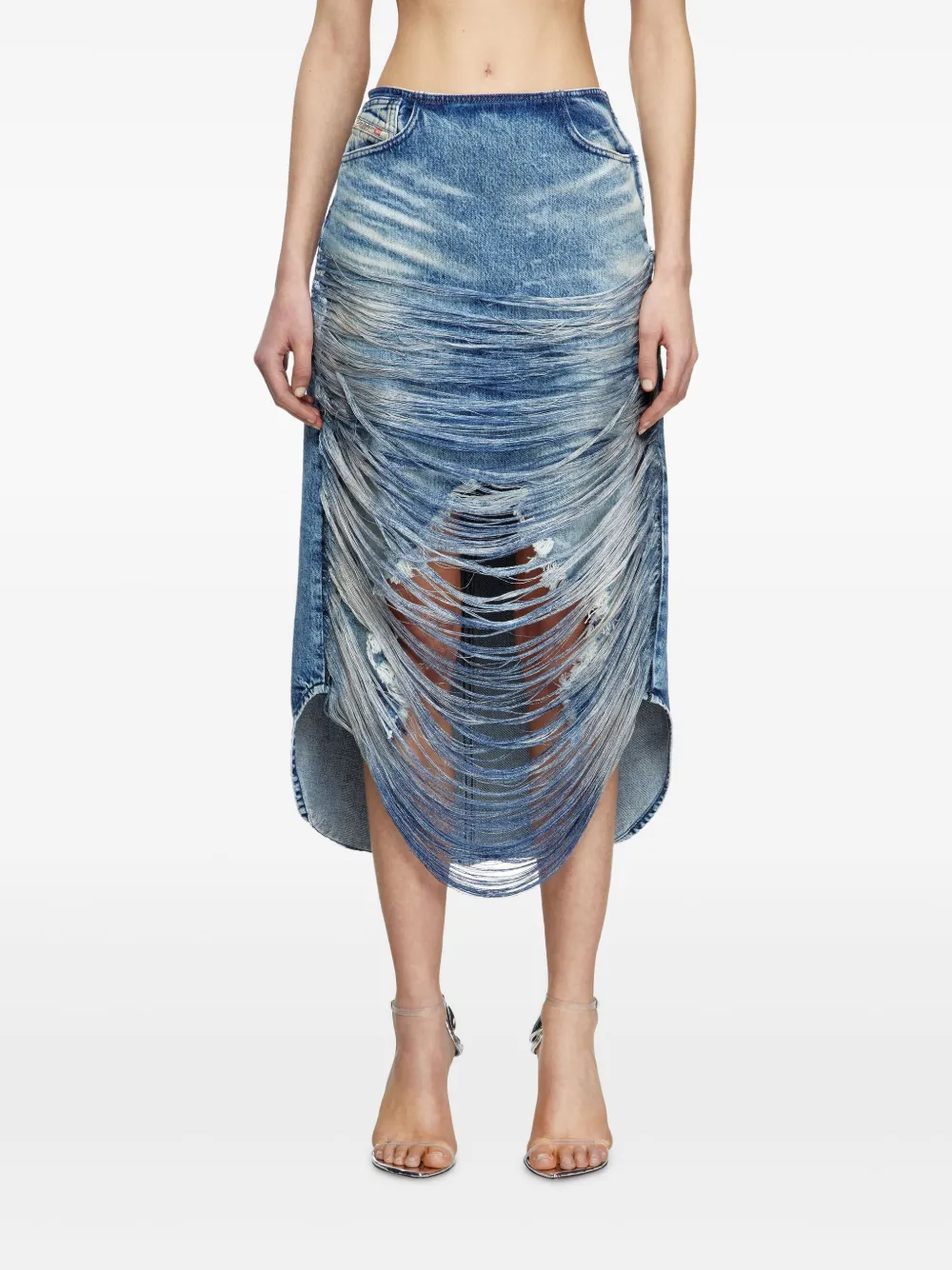  Diesel Frayed Skirt - Blue 