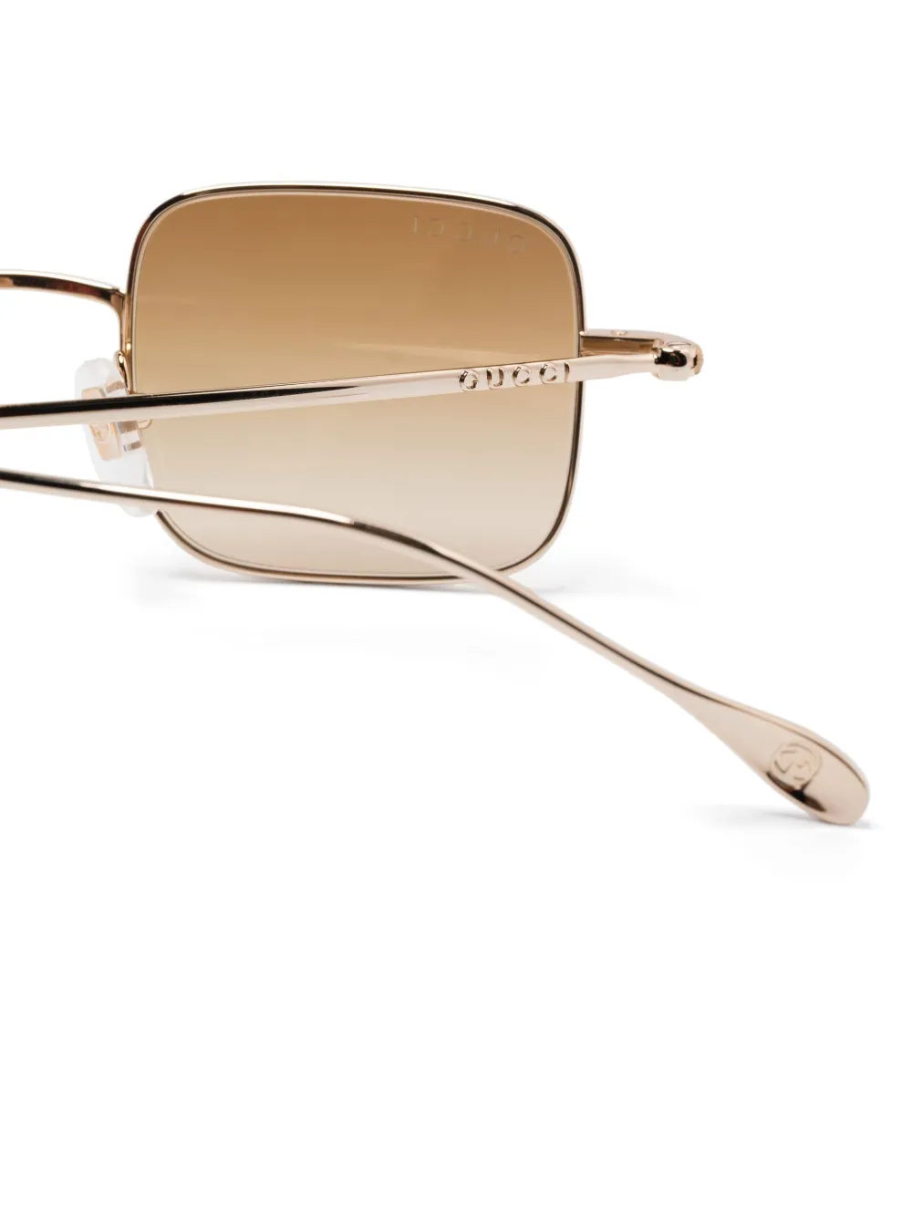 Gucci Eyewear Zonnebril met vierkant montuur Goud