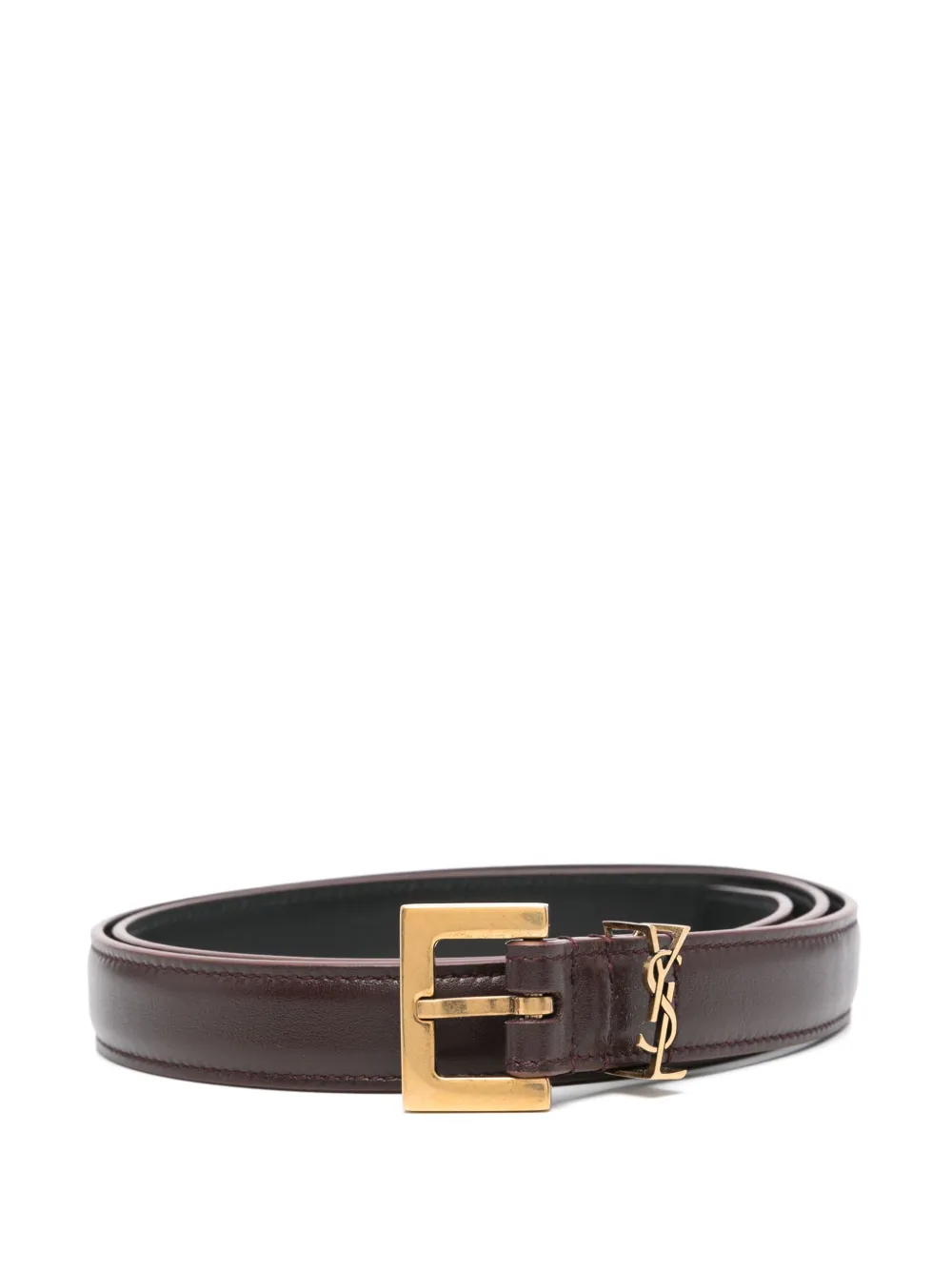 Saint Laurent Cassandre smalle riem Bruin