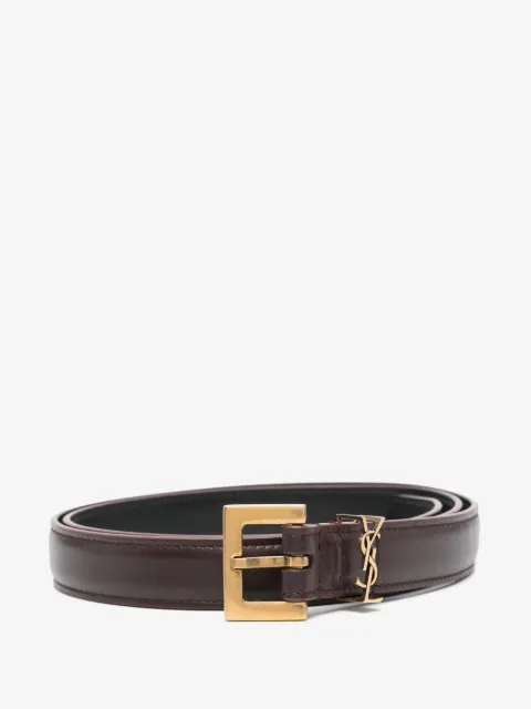 Saint Laurent cinturón Cassandre de piel