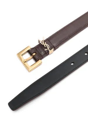 Leather belt ysl ベルト with chain イヴサンローラン レザーベルト黒