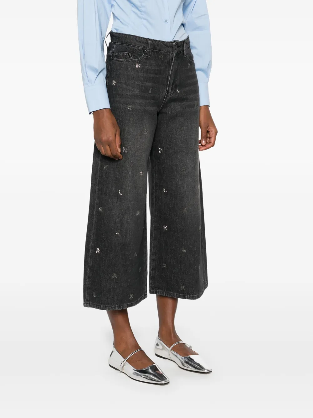 Karl Lagerfeld Jeans verfraaid met stras Grijs