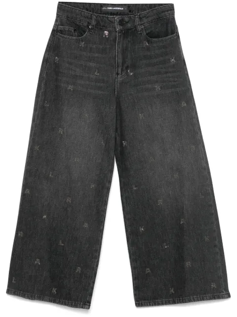 Karl Lagerfeld rhinestone-embellished jeans