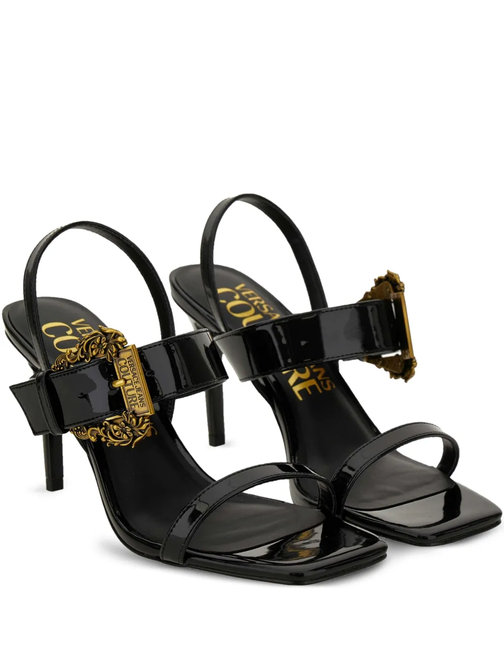 Versace Jeans Couture 85mm Barocco-buckle sandals Black