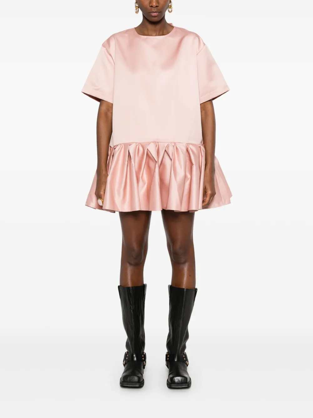 Marques'Almeida ruffled-skirt mini dress - Roze