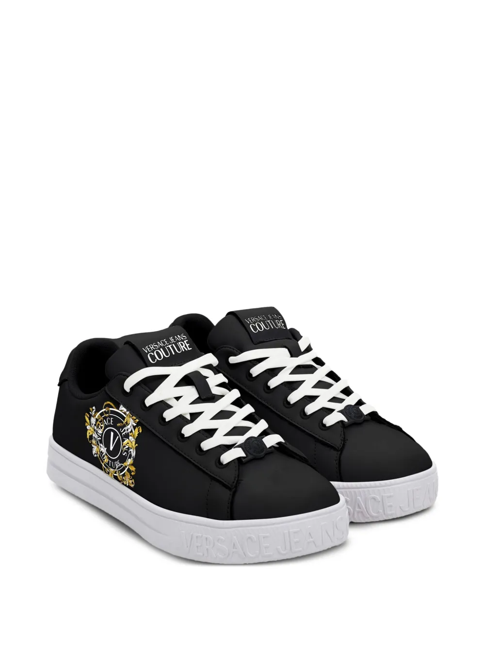 Versace Jeans Couture Sneakers met logoprint - Zwart