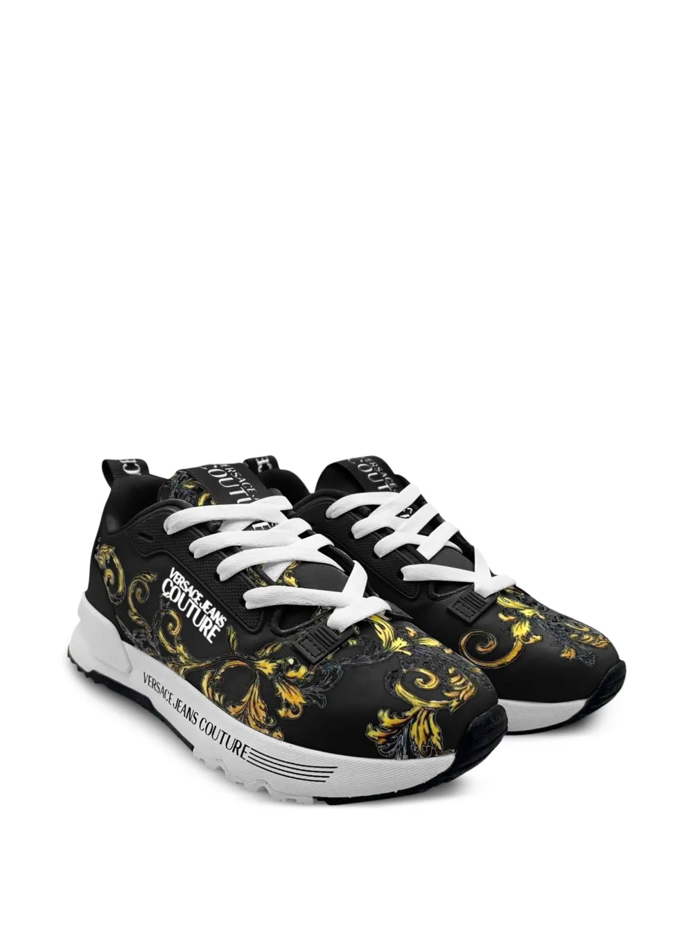 Versace Jeans Couture Sneakers met barokprint - Zwart