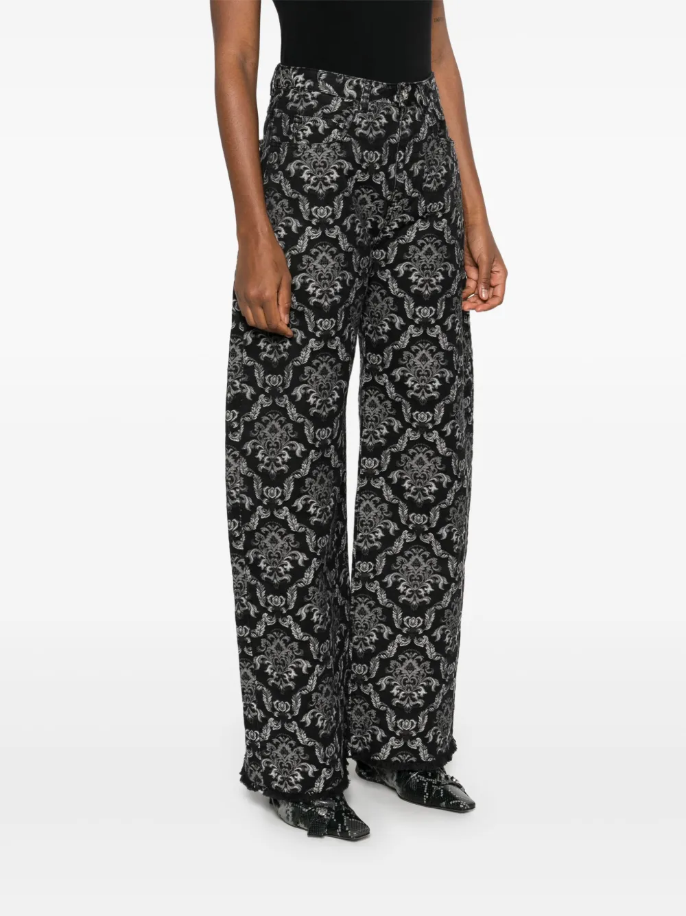 Marques'Almeida Jeans met jacquard Zwart