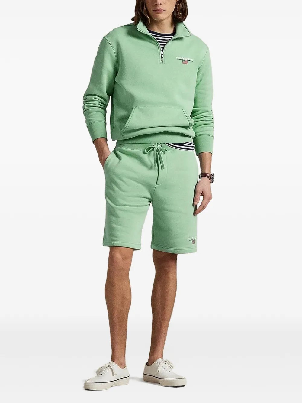 Polo Ralph Lauren half-zip logo-embroidered sweatshirt | Green | Image 1