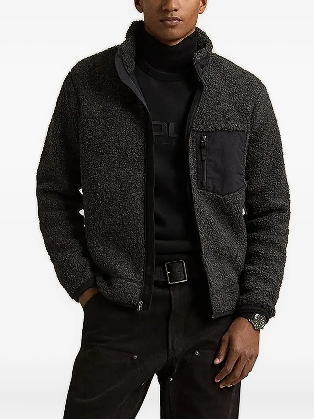 Polo Ralph Lauren Fleece jack met rits Zwart