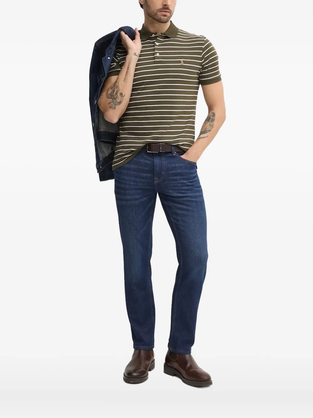Polo Ralph Lauren striped polo shirt - グリーン Polo Ralph Lauren striped polo shirt - グリーン