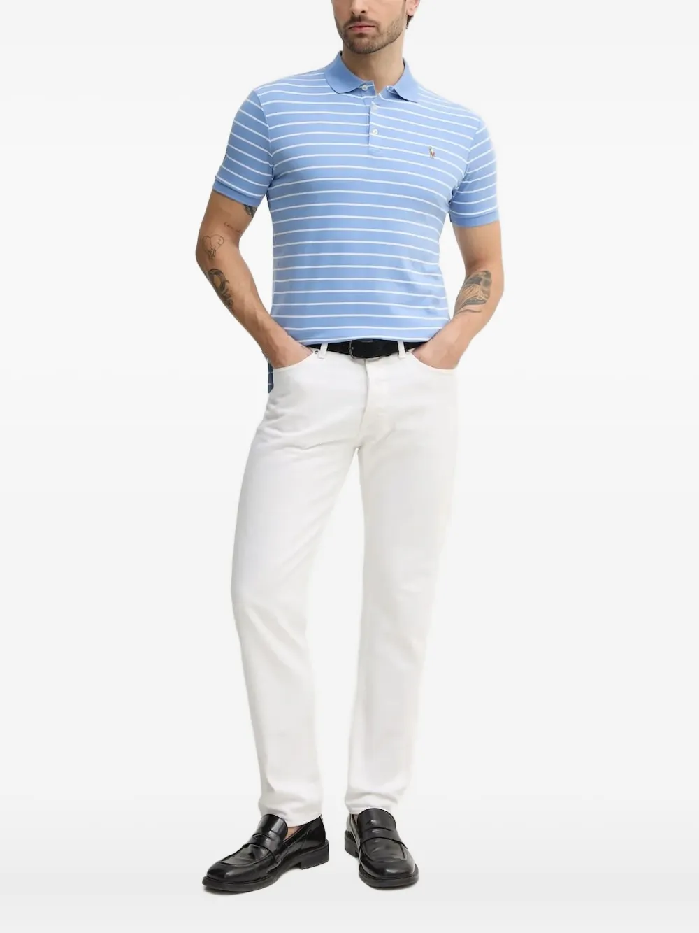 Polo Ralph Lauren striped polo shirt - ブルー Polo Ralph Lauren striped polo shirt - ブルー