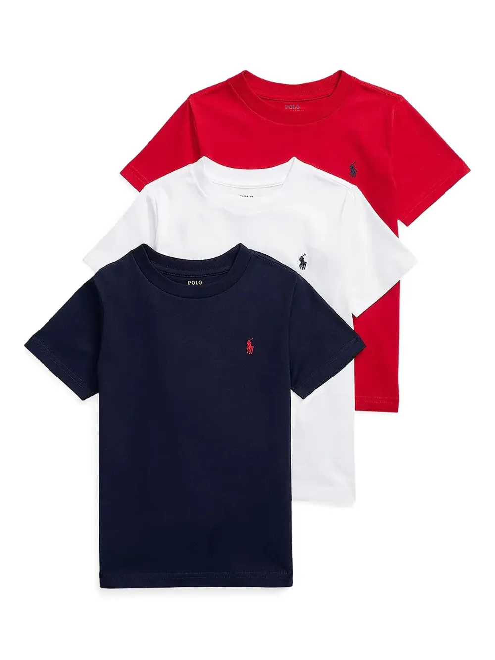 POLO RALPH LAUREN KIDS Drie katoenen T-shirts Blauw