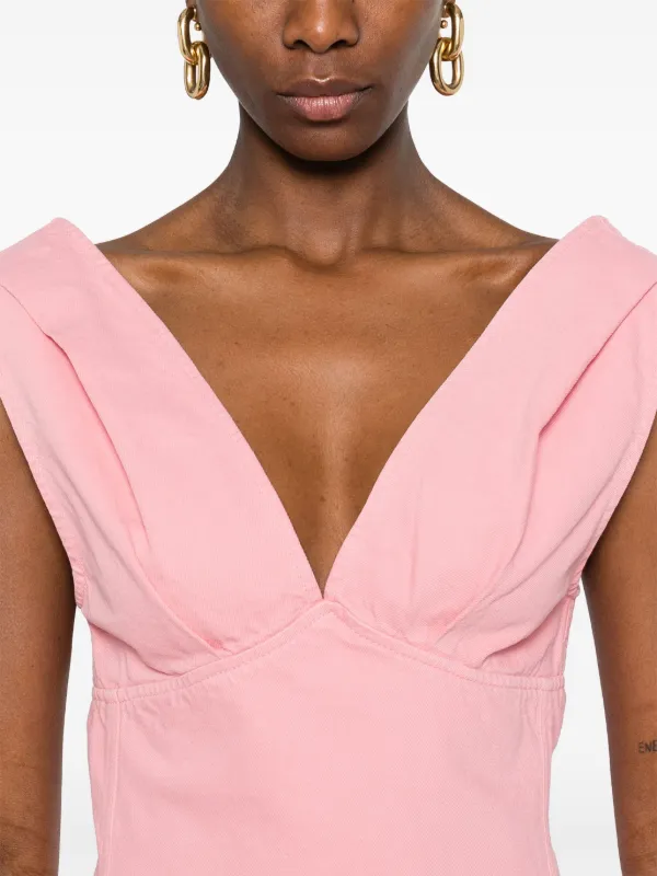 Marques'Almeida fringed-hem Top | Pink | FARFETCH GE