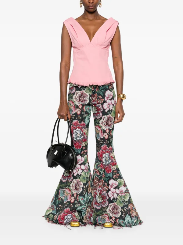 Marques'Almeida fringed-hem Top | Pink | FARFETCH GE