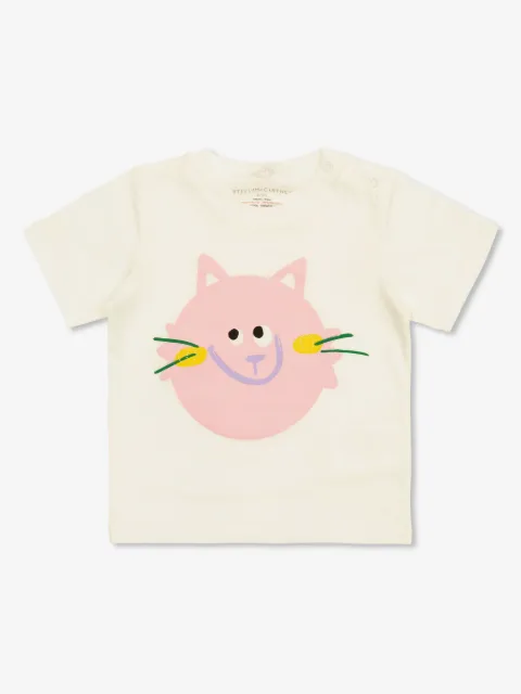 Stella McCartney Kids t-shirt à motif chat