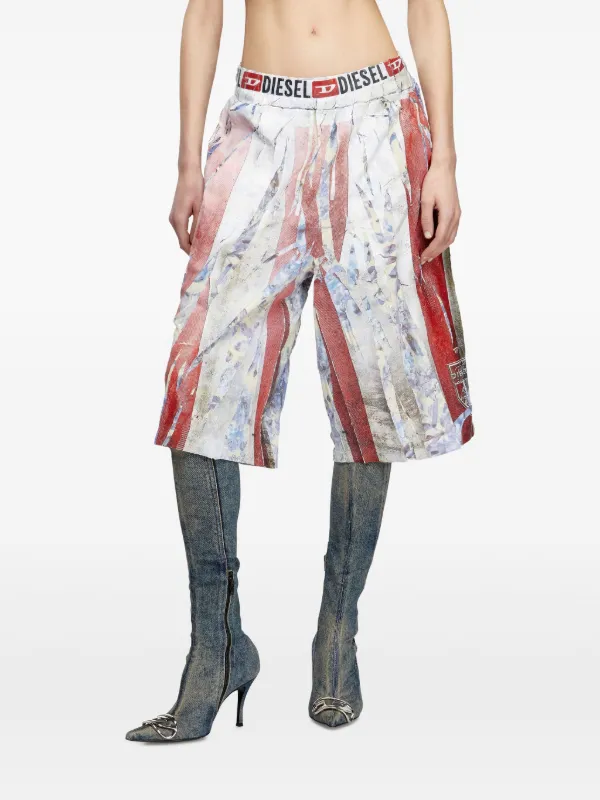 DIESEL>>ディーゼル P-Helge ロゴ ウエストバンド ショーツ Diesel P-Helge ショートパンツ | レッド | FARFETCH JP