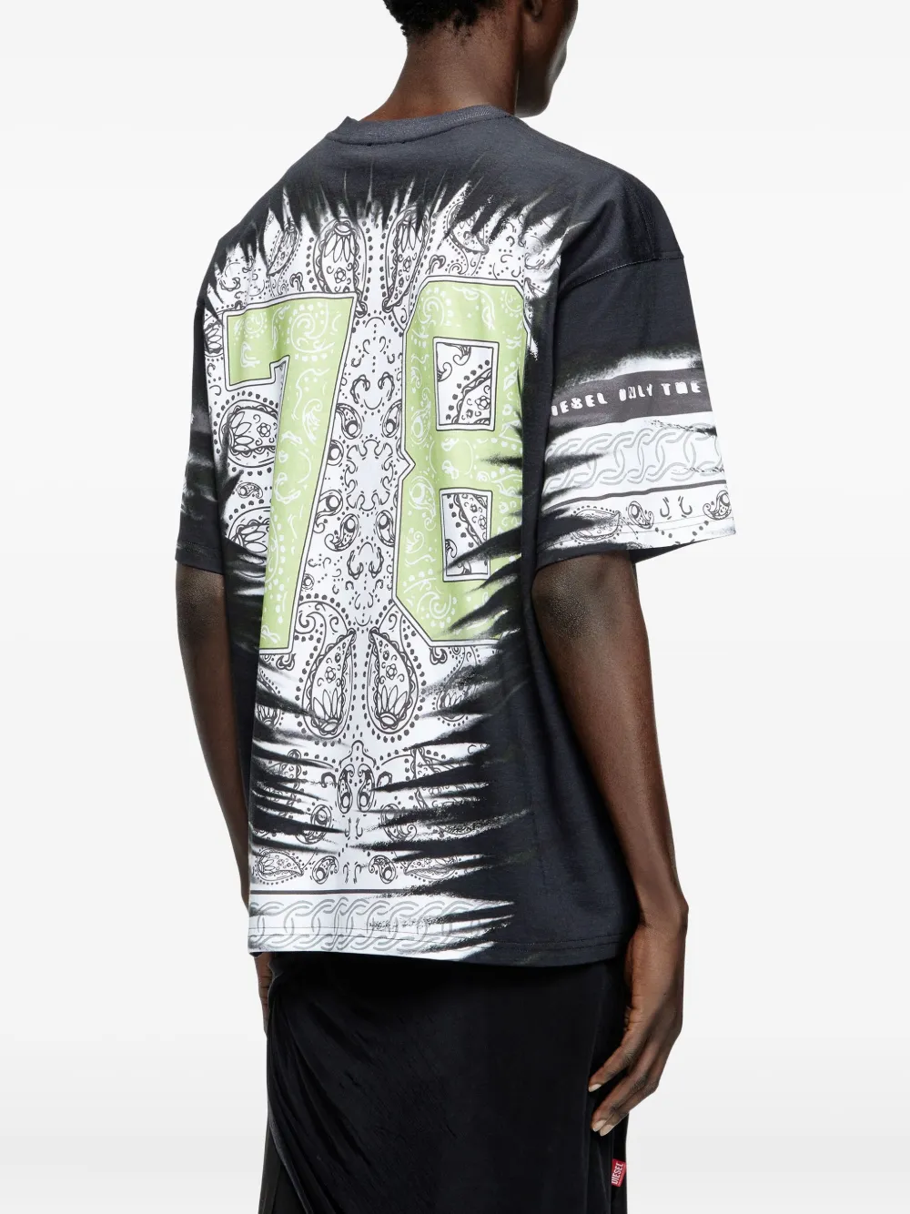 Diesel T-shirt met bandanaprint Zwart
