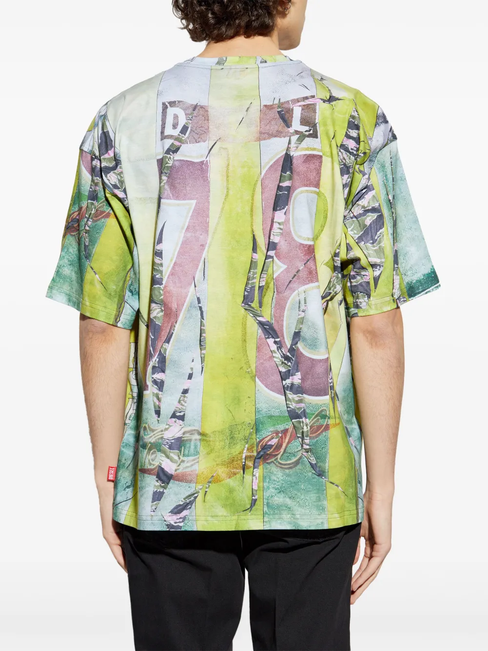 Diesel Gebleekt T-shirt Groen