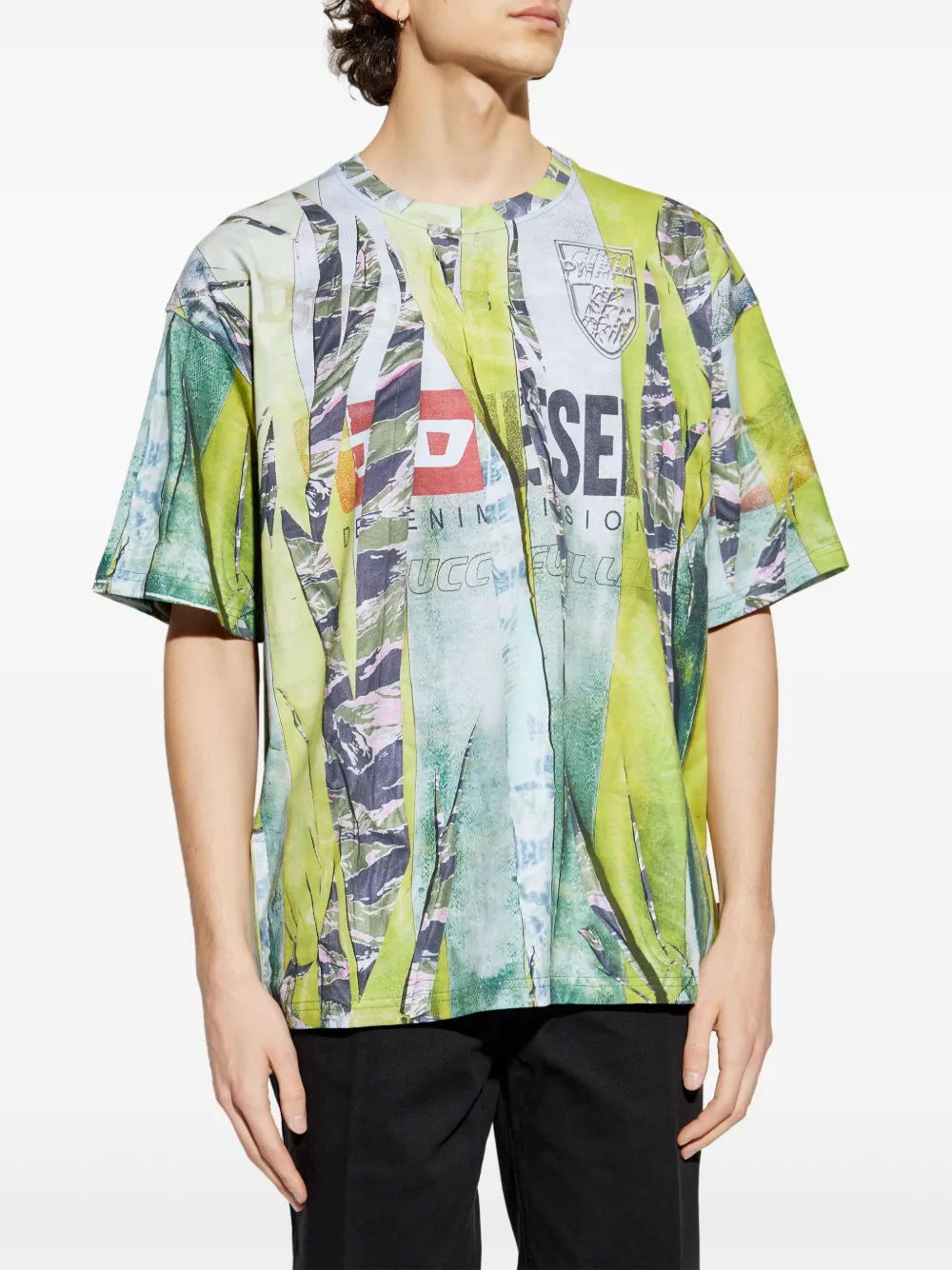 Diesel Gebleekt T-shirt Groen