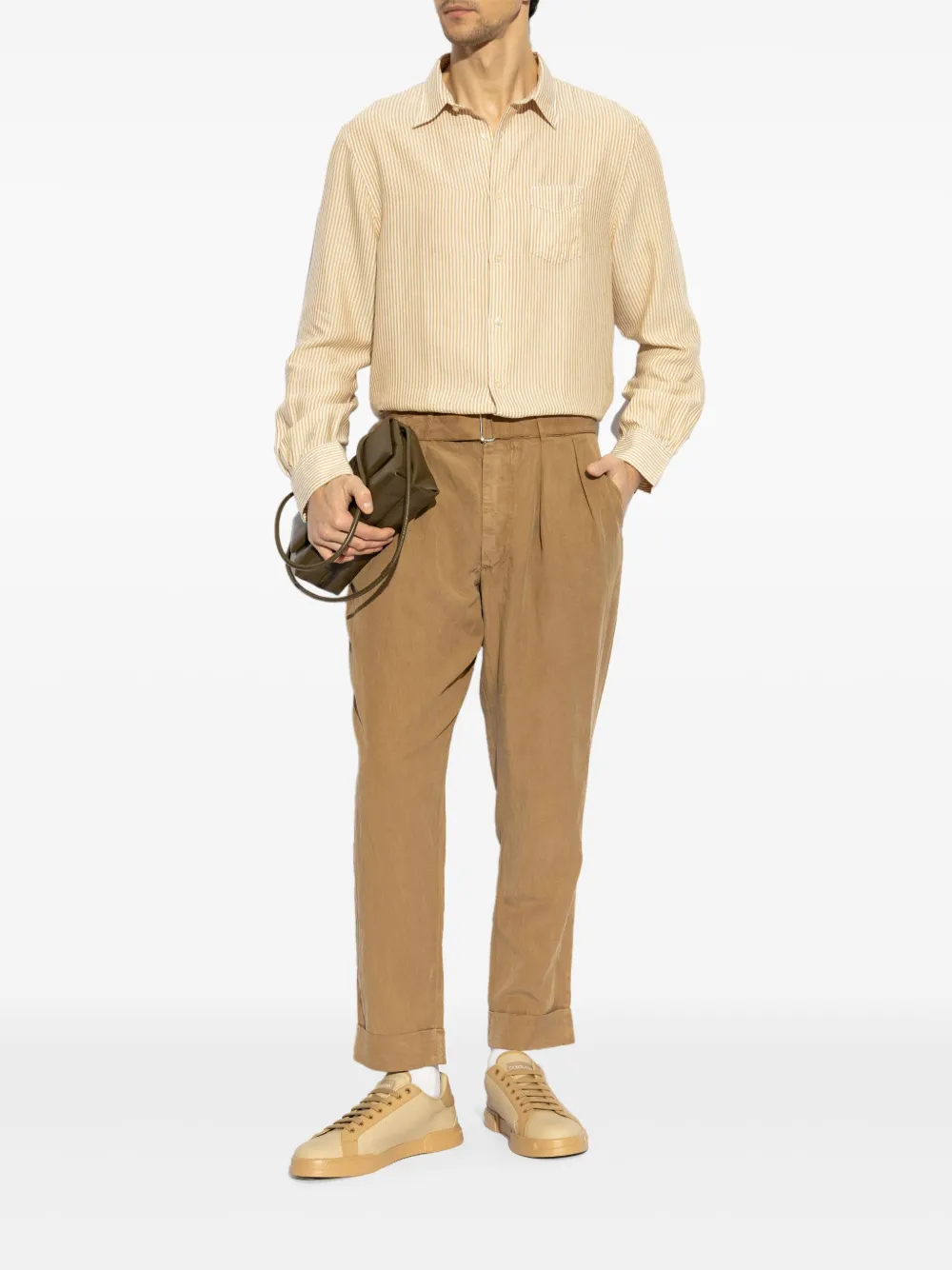 Officine Generale belted trousers - Bruin