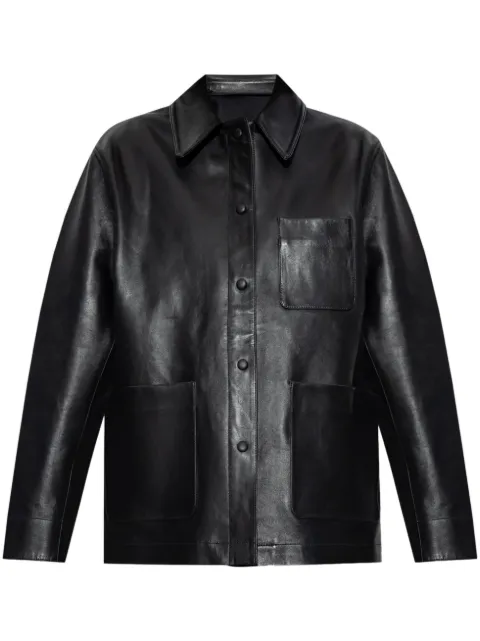 Officine Generale patch-pocket leather jacket