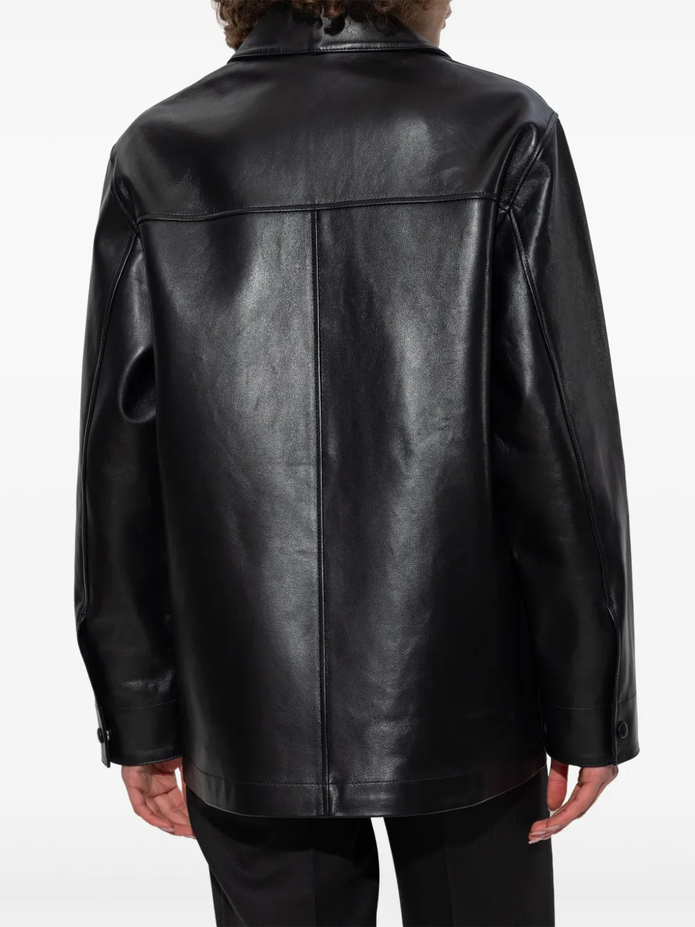 OFFICINE GENERALE PATCH-POCKET LEATHER JACKET