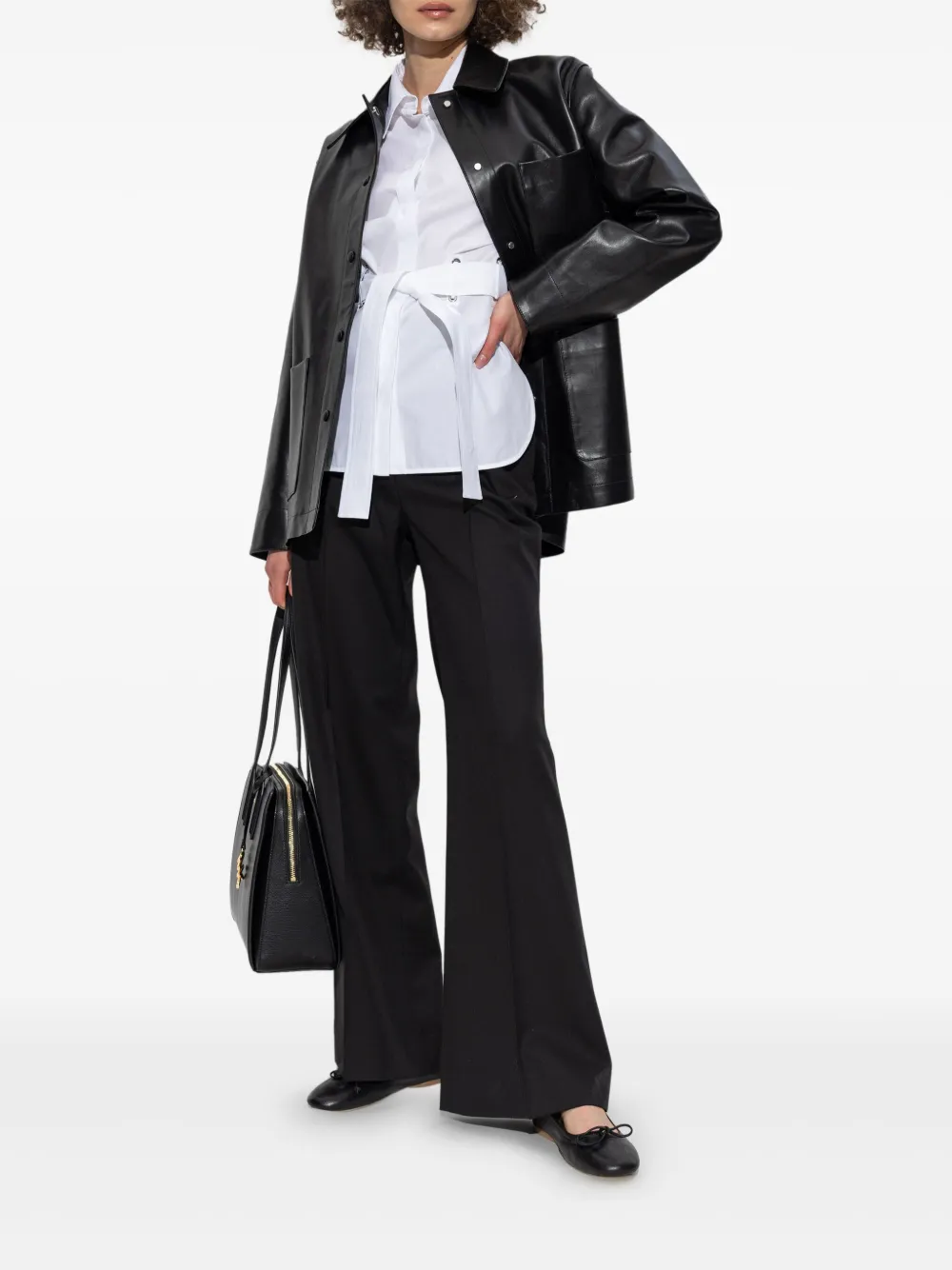 OFFICINE GENERALE PATCH-POCKET LEATHER JACKET