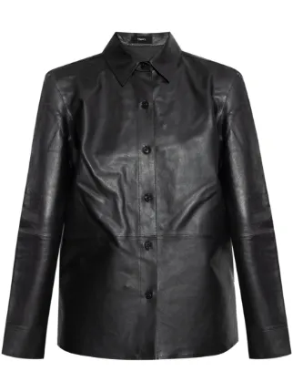 Theory ブラックレザージャケット theory ライダース Theory レザージャケット | ブラック | FARFETCH JP