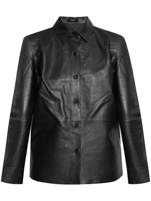 Theory veste de moto en cuir - Noir - Theory - Modalova