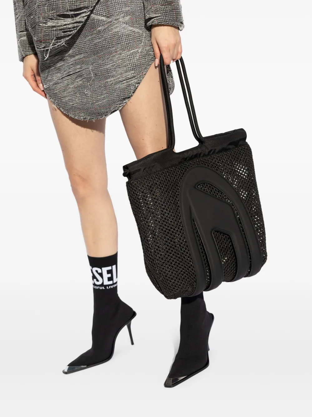 Diesel Medium Cage-D shopper - Zwart