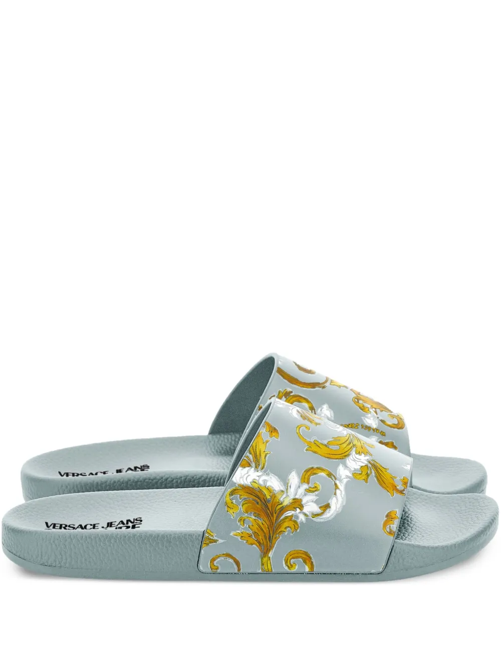 Versace Jeans Couture Barocco-pattern slides White